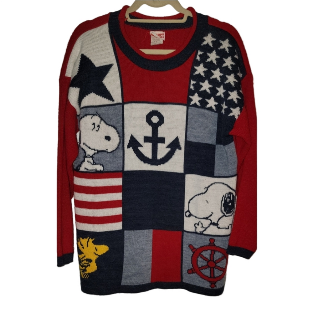 Vintage SNOOPY & FRIENDS Sweater, Vibrant  Colors, Size Medium